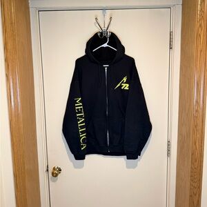 Rare Official Metallica M72 Tour 72 Seasons Black Full Zip Hoodie Mens Size XL